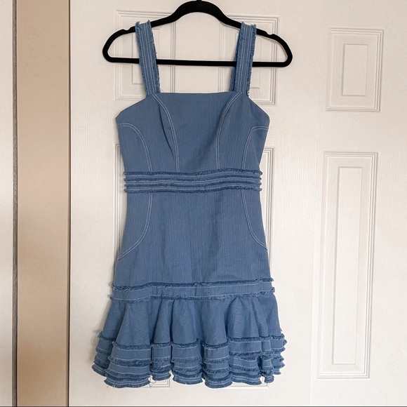 Alexis Denim Judith Dress Shell Blue Linen Sleeveless Mini S - Picture 9 of 14